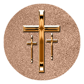 DAROUND 517 CP SH BZ Copper 3 Crosses Shimmer Bronze Background